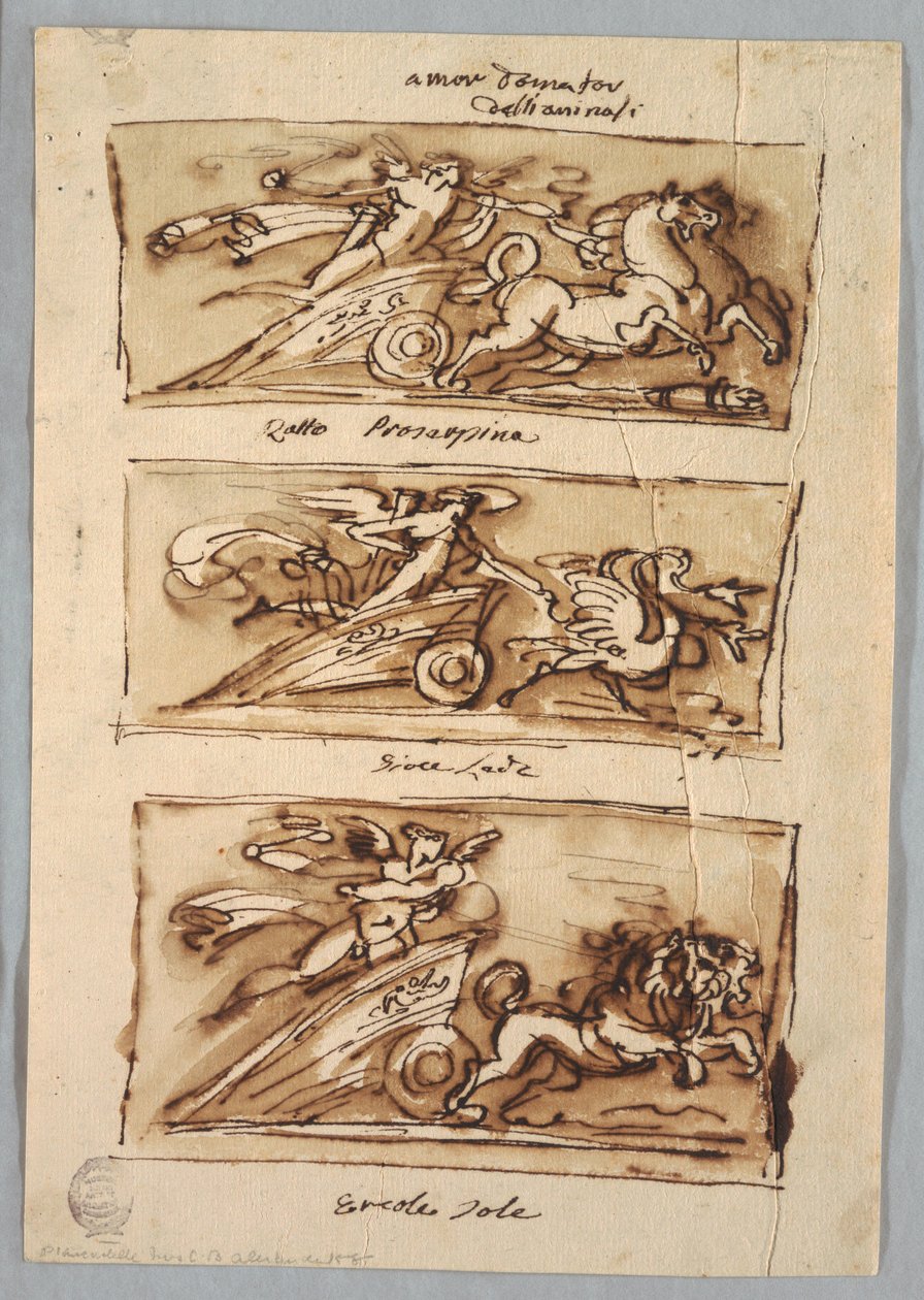 Trzy panele z amorkami autorstwa Felice Giani