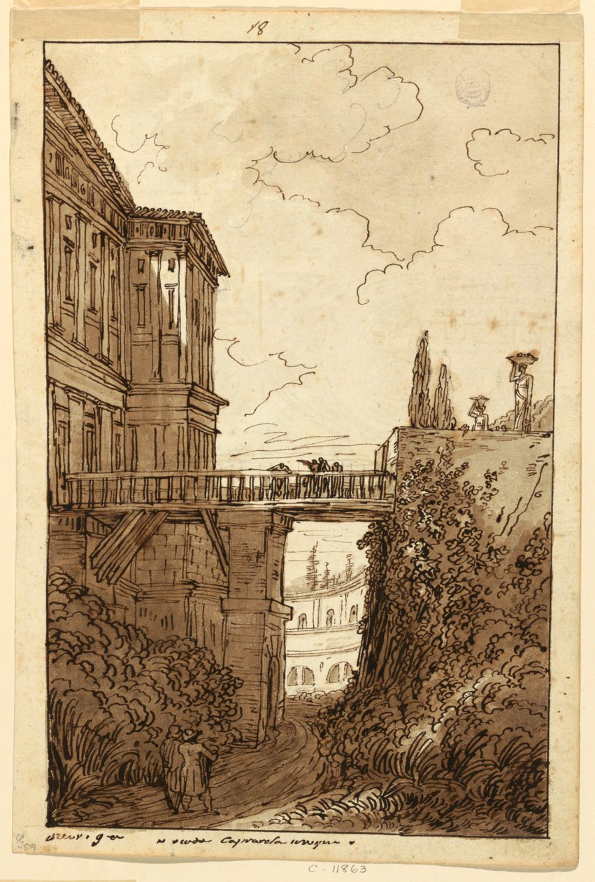 Villa Farnese: w fosie Caprarola autorstwa Felice Giani