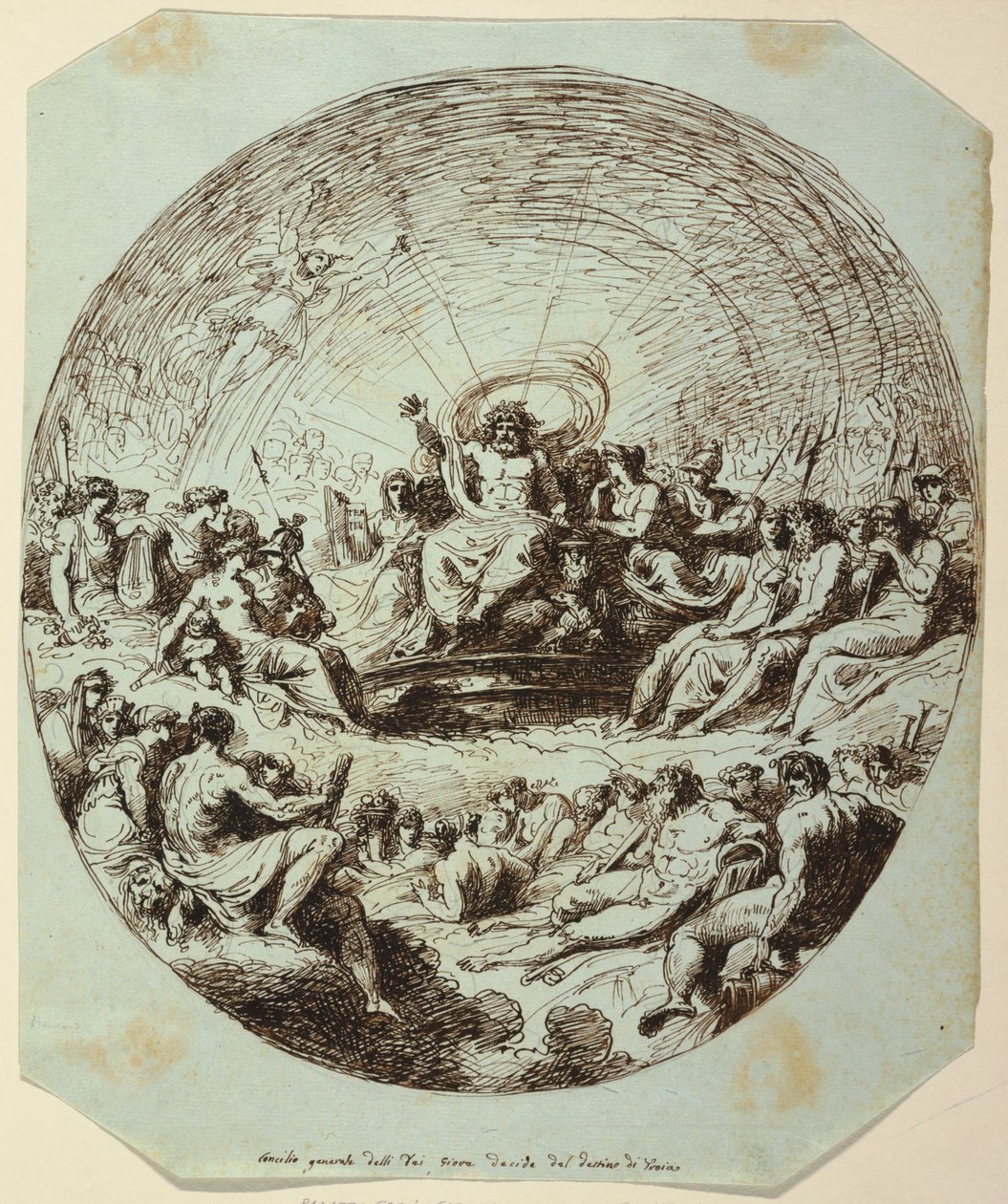 Zeus decydujący o przeznaczeniu Troi, Palazzo Gessi, Faenza autorstwa Felice Giani