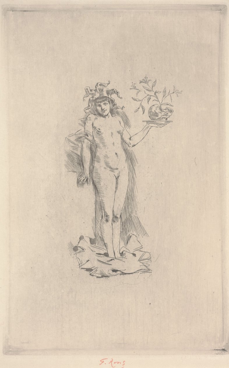 Taniec Folie (akwaforta) autorstwa Félicien Rops