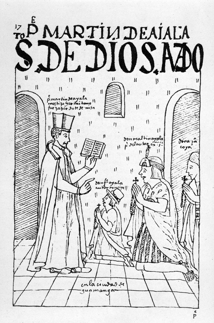 Drzeworyt z „Pierwszej nowej kroniki i dobrego rządu”, ok. 1560 autorstwa Felipe Huaman Poma de Ayala