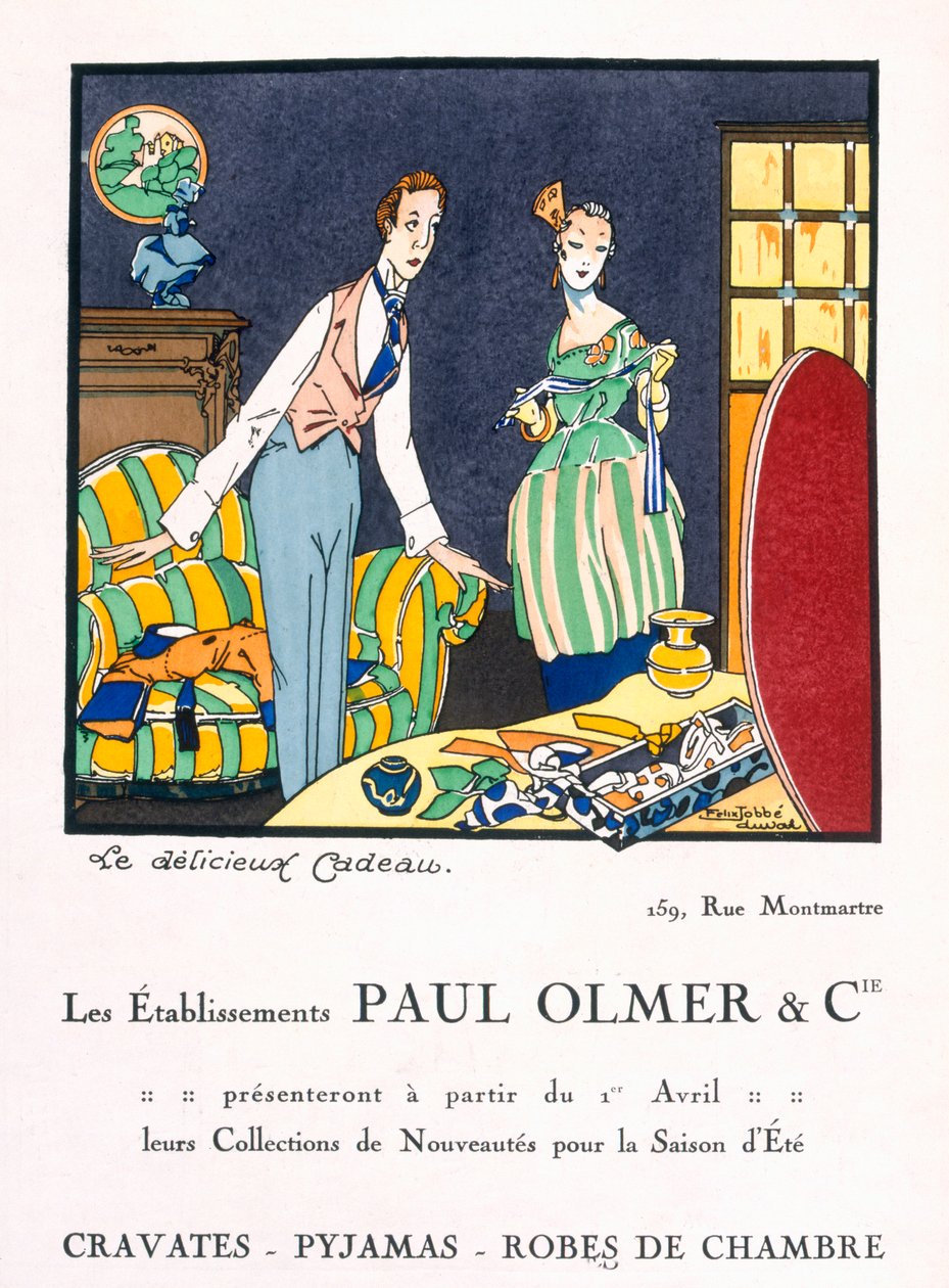 Reklama letniej kolekcji Paula Olmersa, ok. 1920 (odbitka w pochoirze) autorstwa Felix A.M. Jobbe Duval
