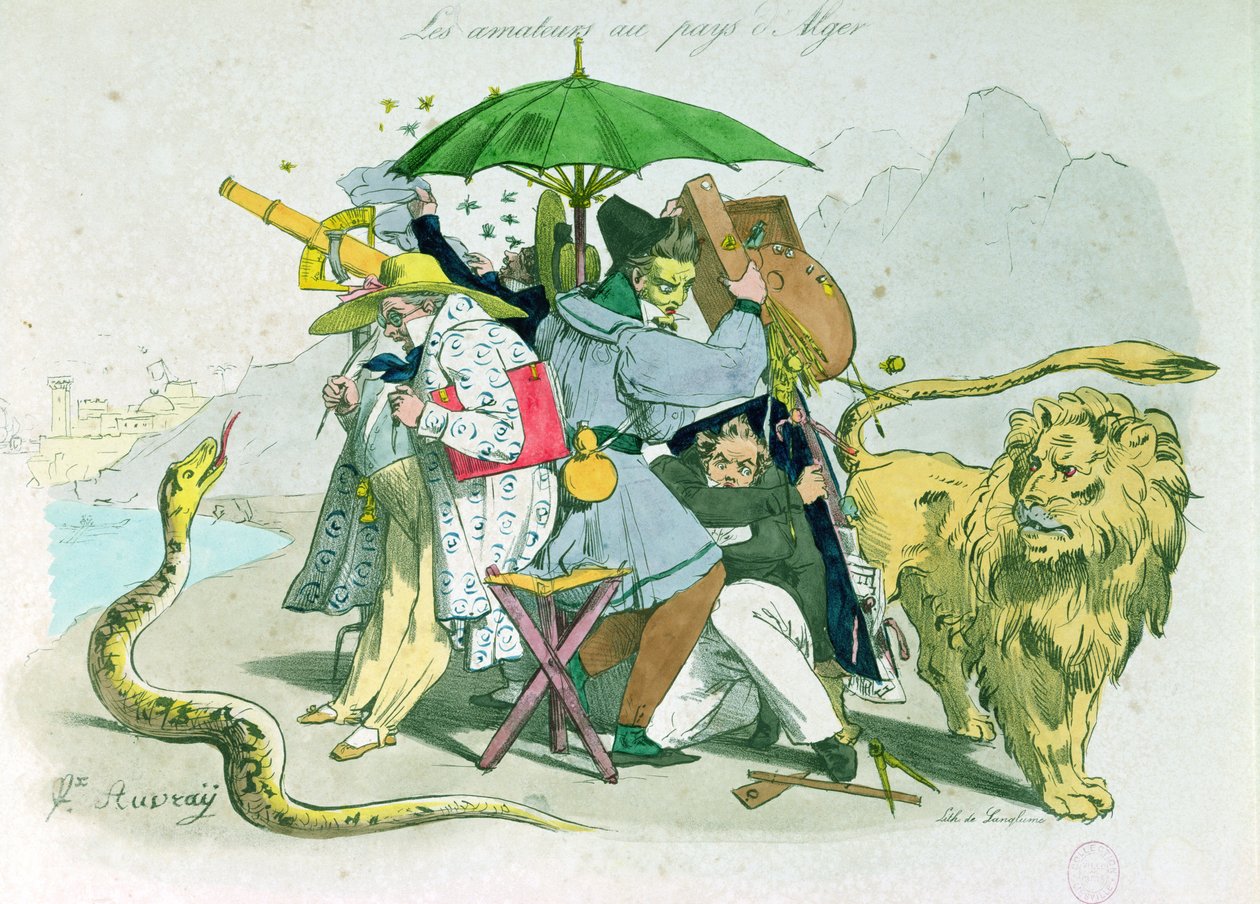 Malarze amatorzy i pisarze w Algierii, 1830 autorstwa Felix Auvray