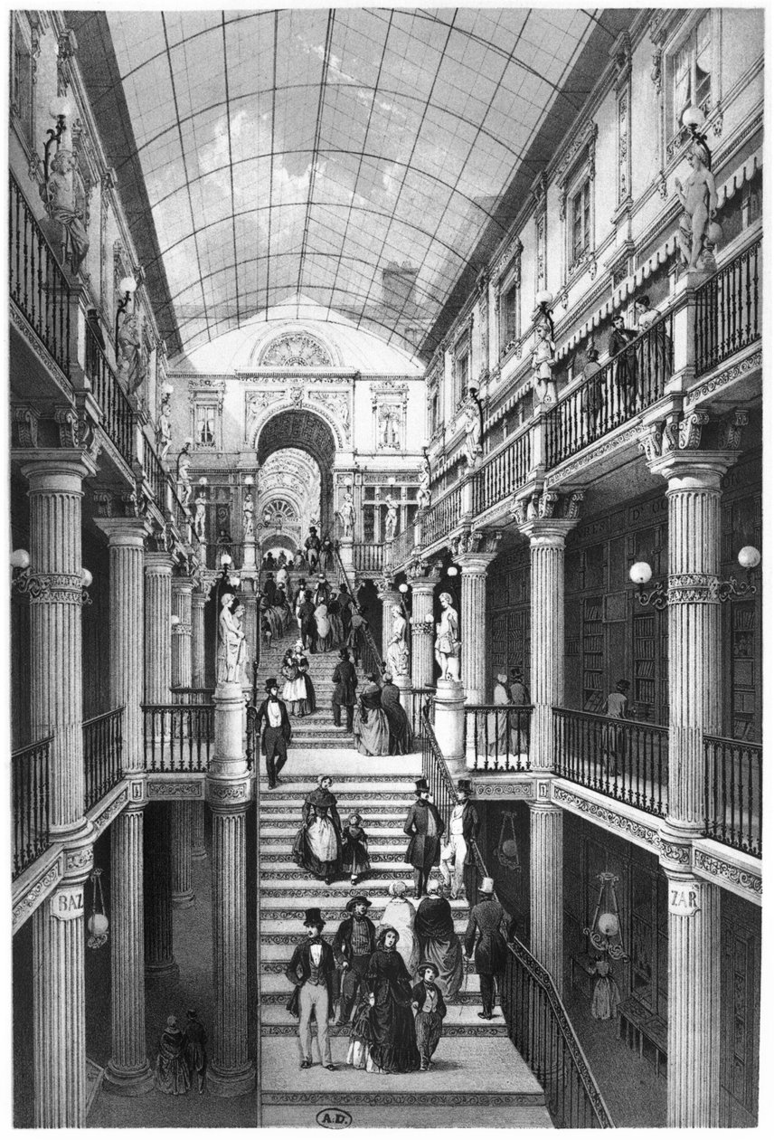 Passage Pommeraye, Nantes, 1841 r. autorstwa Felix Benoist
