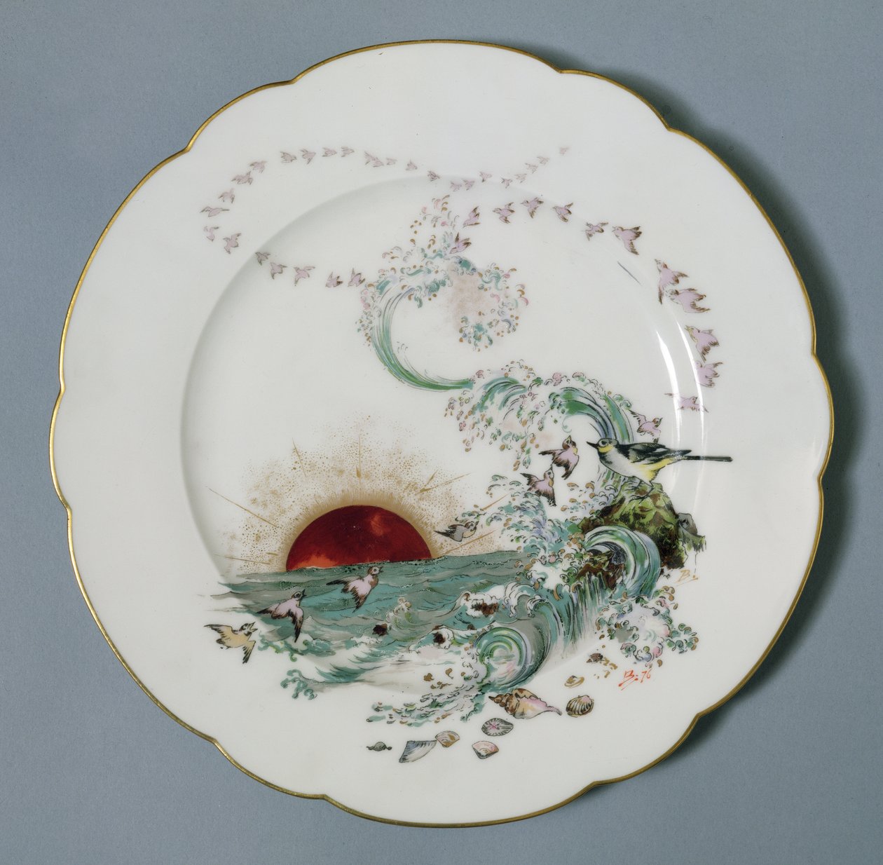 Talerz Limoges z motywem morskim (porcelana) autorstwa Felix Bracquemond