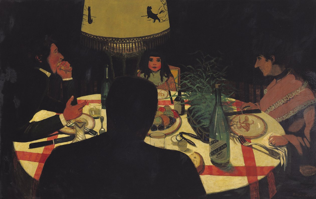 Kolacja przy lampie, 1899 autorstwa Felix Edouard Vallotton