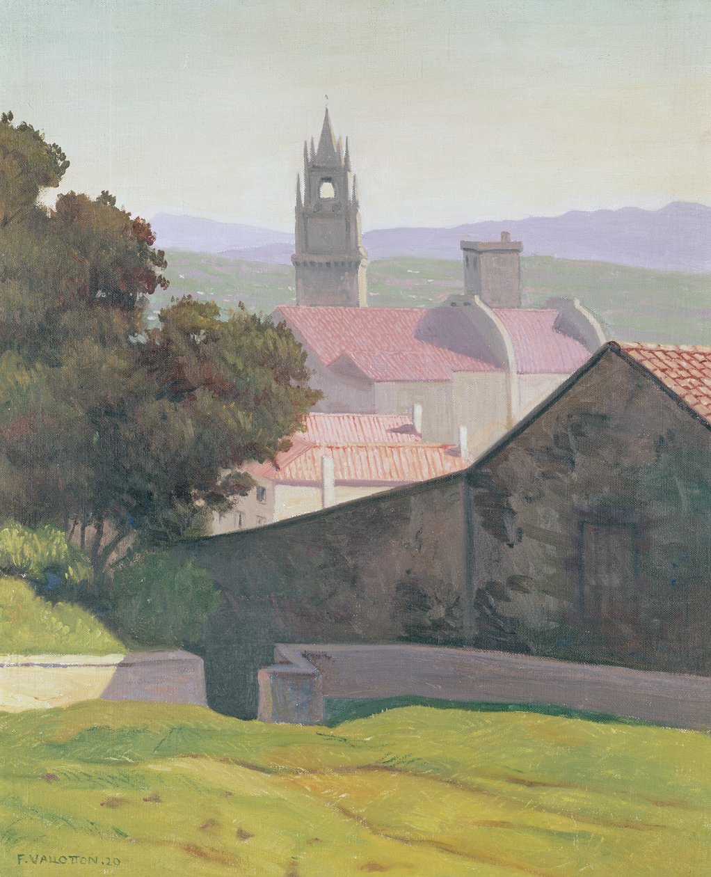 Pejzaż z kościołem, 1920 autorstwa Felix Edouard Vallotton
