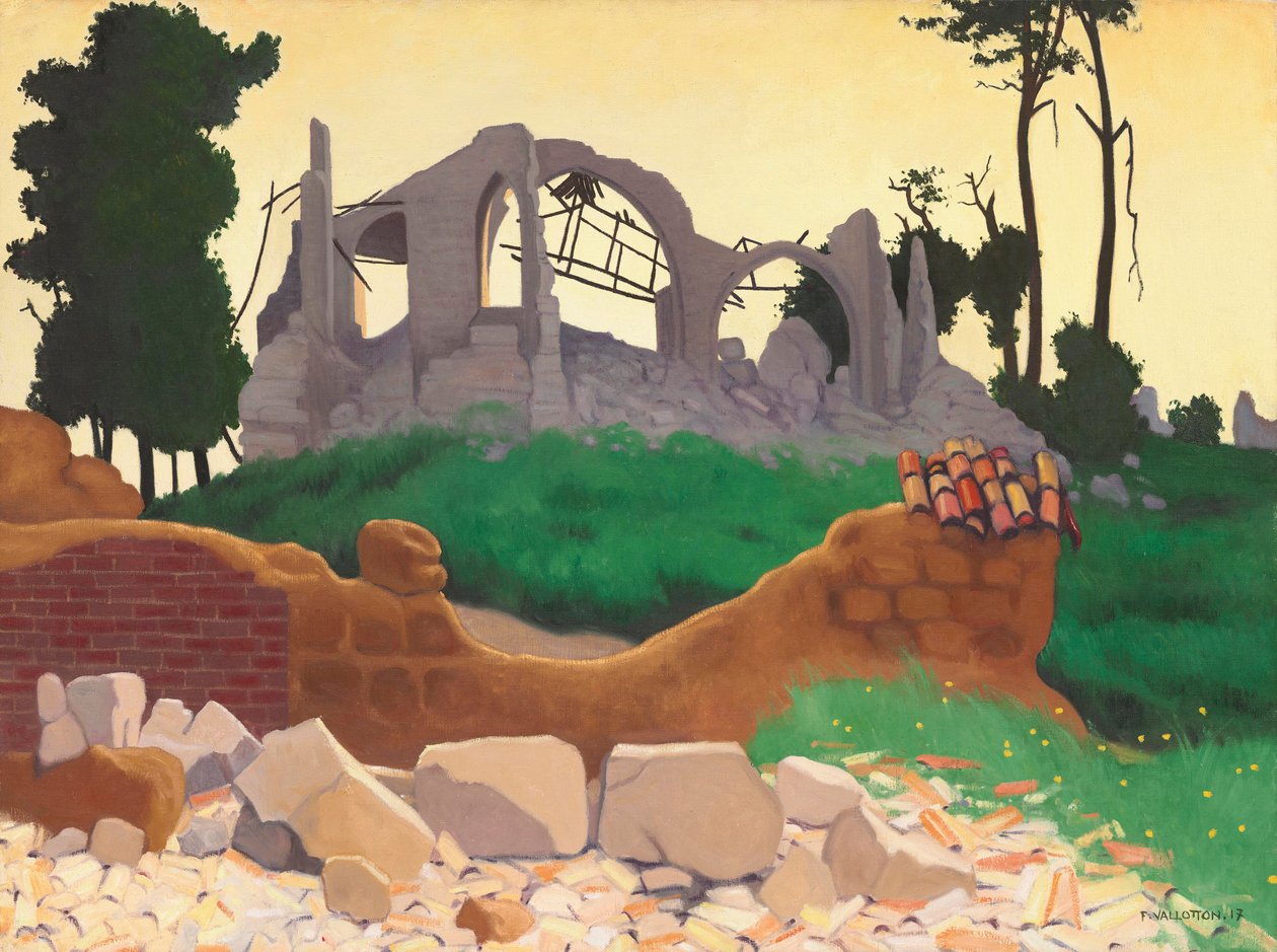 Kościół w Souain, 1917 autorstwa Felix Edouard Vallotton
