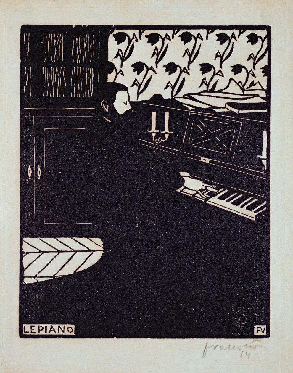 Fortepian, 1914 autorstwa Felix Edouard Vallotton
