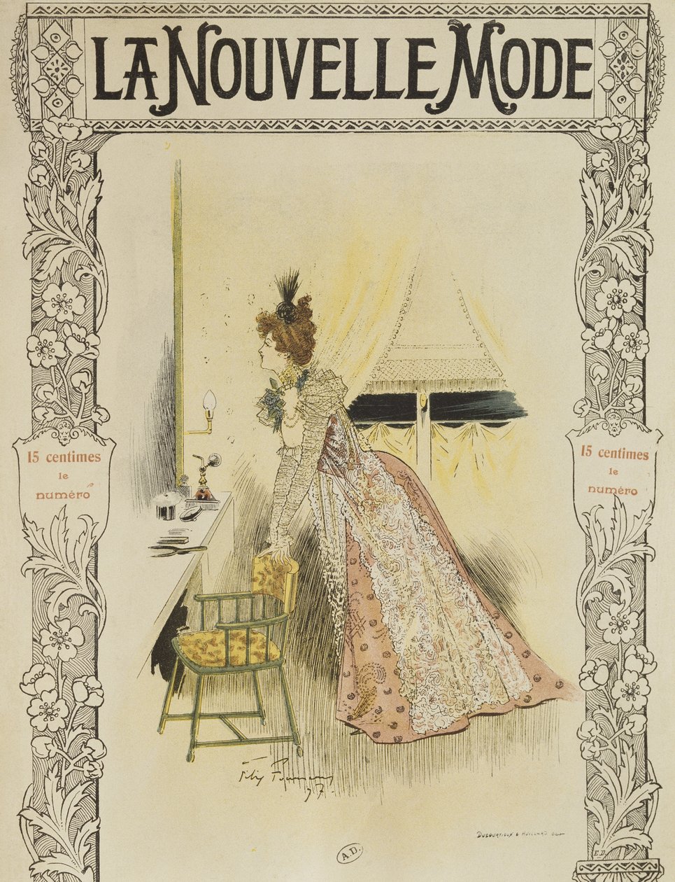 Talerz z modą, ilustracja na okładce z „La Nouvelle Mode”, 1897 autorstwa Felix Fournery