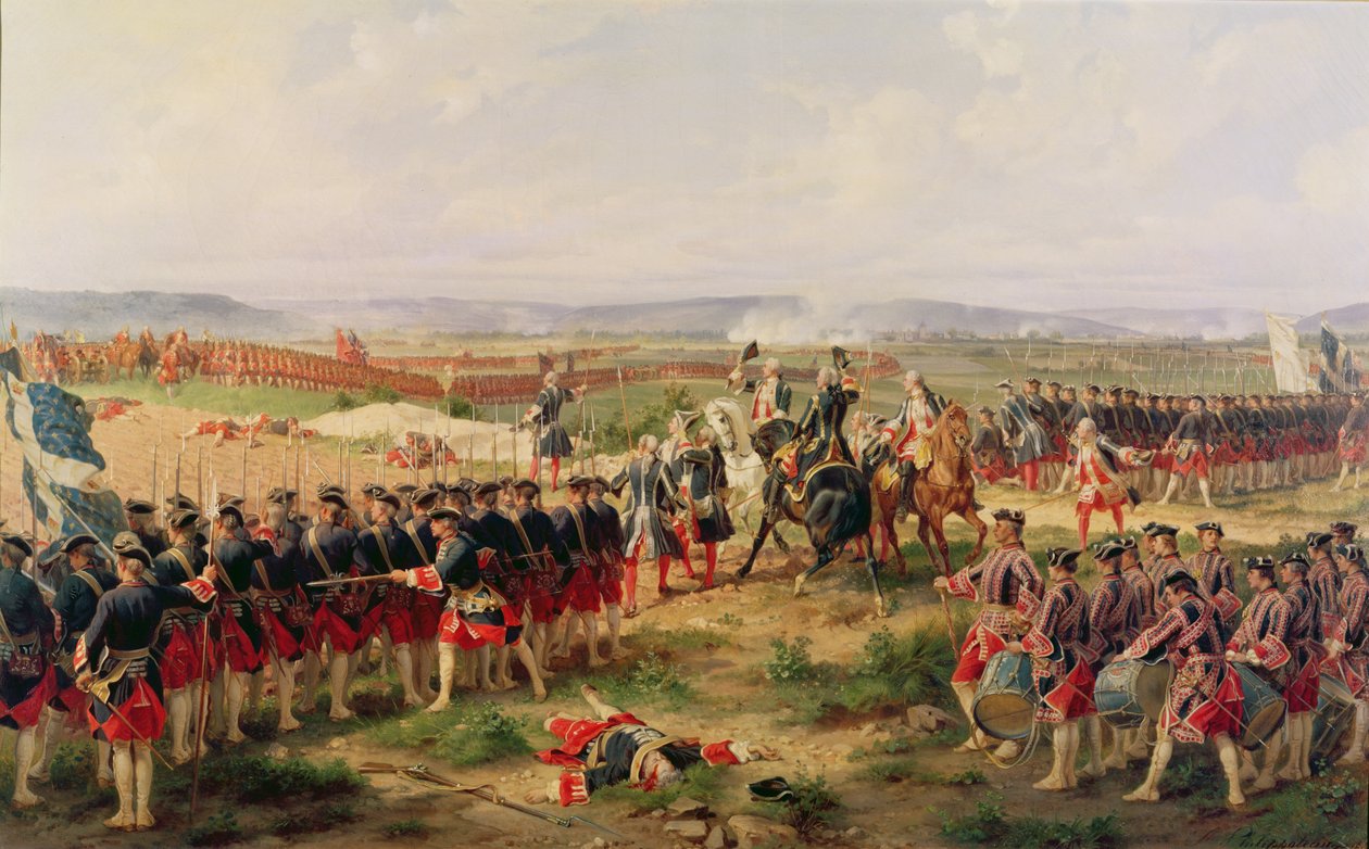 Bitwa pod Fontenoy, 11 maja 1745: konfrontacja Francuzów i aliantów autorstwa Felix Philippoteaux