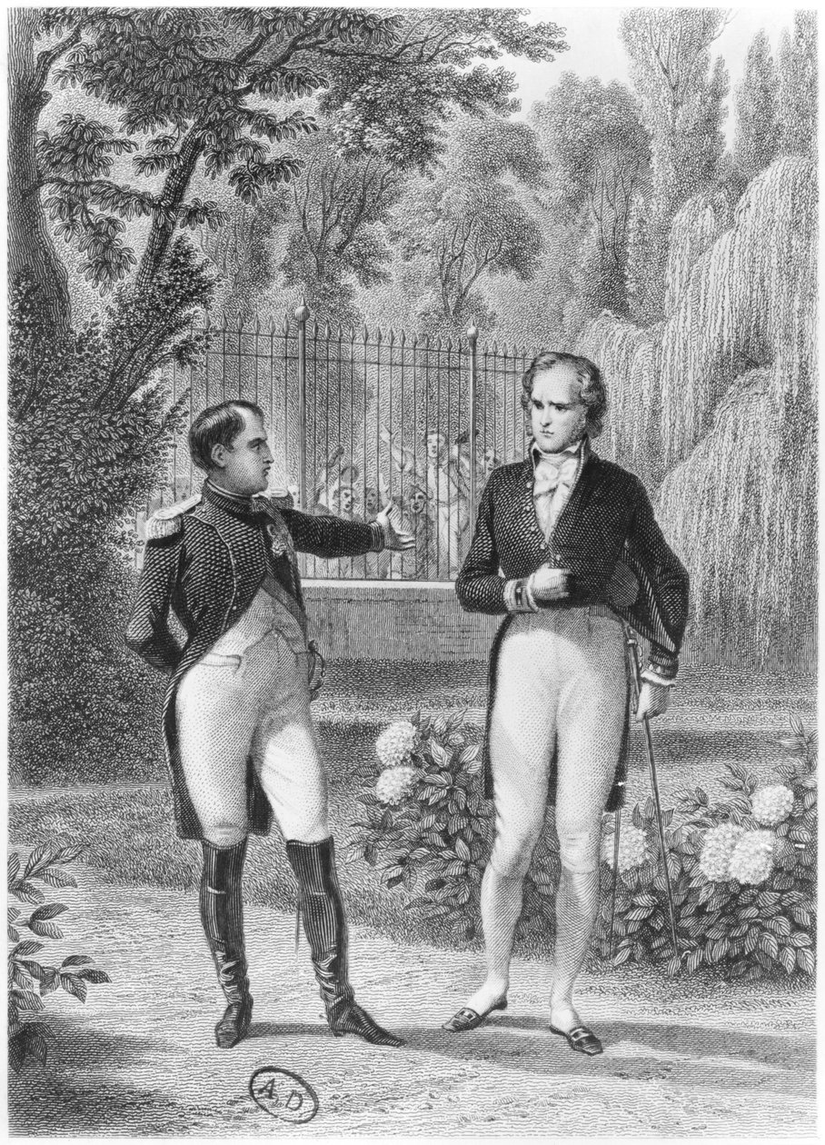 Spotkanie Napoleona I (1769-1821) i Benjamina Constanta de Rebecque (1767-1830) z „Memoires d
