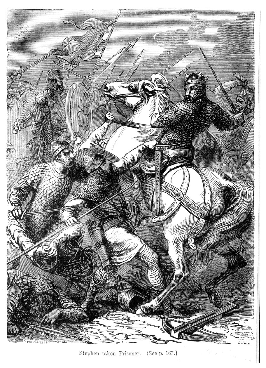 Stephen (ok.1097-1154) wzięty do niewoli przez siły Matyldy (1102-1167) w 1141 autorstwa Felix Philippoteaux