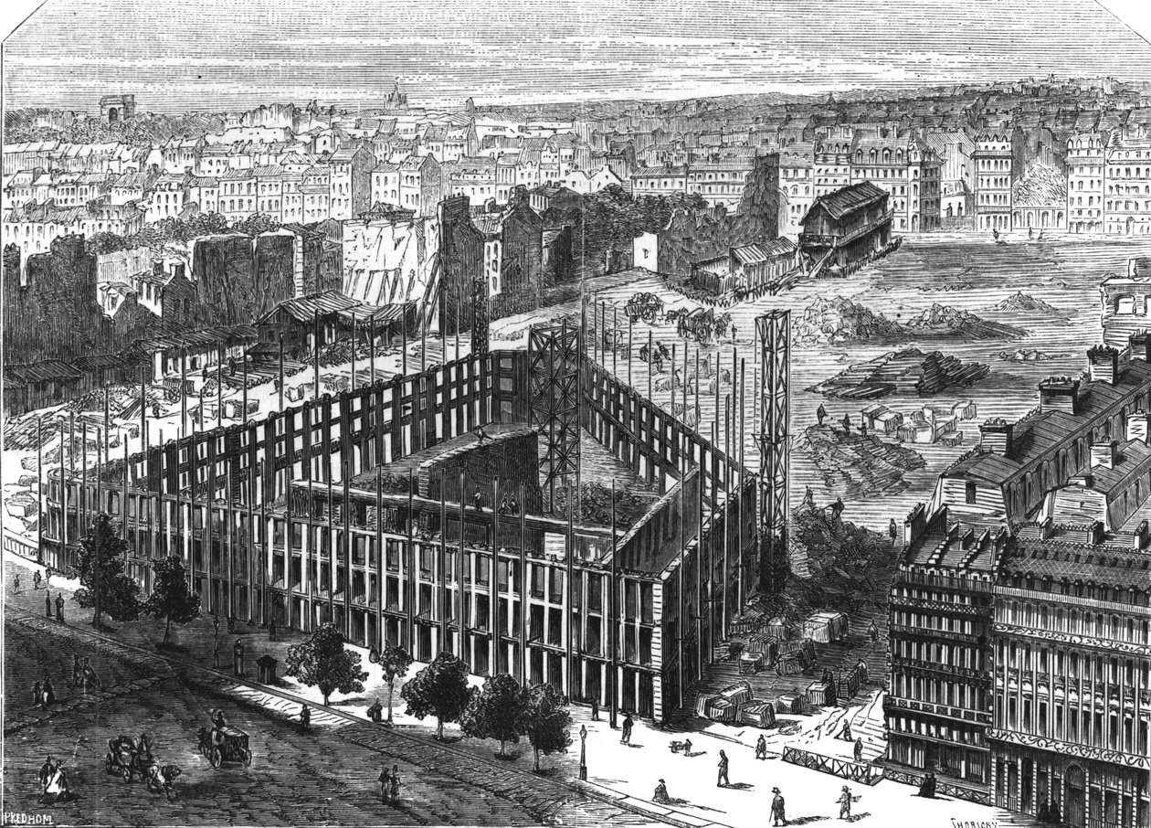 Transformacja Paryża: Budynek w 1861 roku, pomiędzy ulicami Neuve-des-Mathurins, Chaussee-d