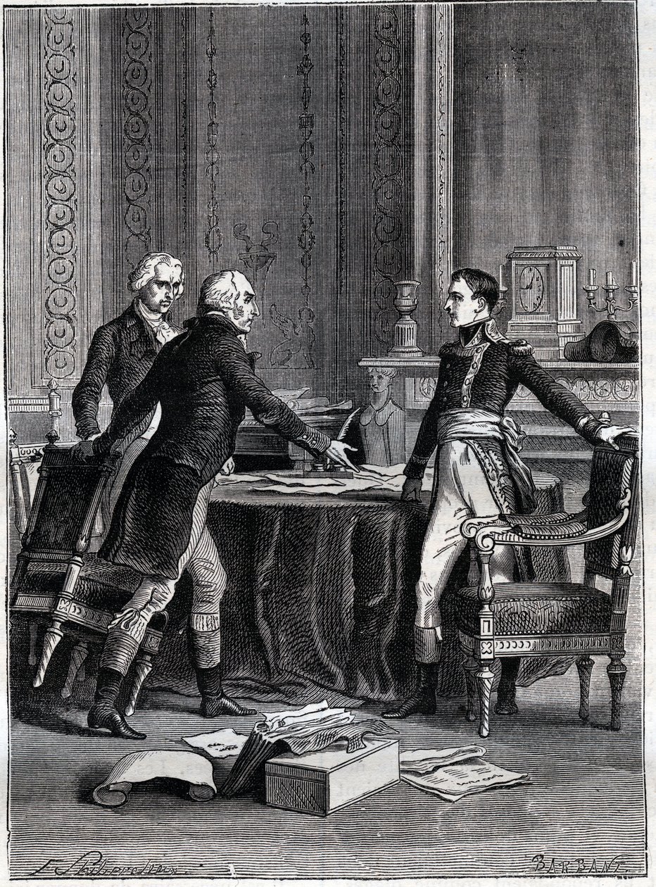 Pierwsze obrady trzech konsulów w Peer-Luxembourg - Napoleona Bonaparte, Emmanuela Josepha Sieyesa i Pierre