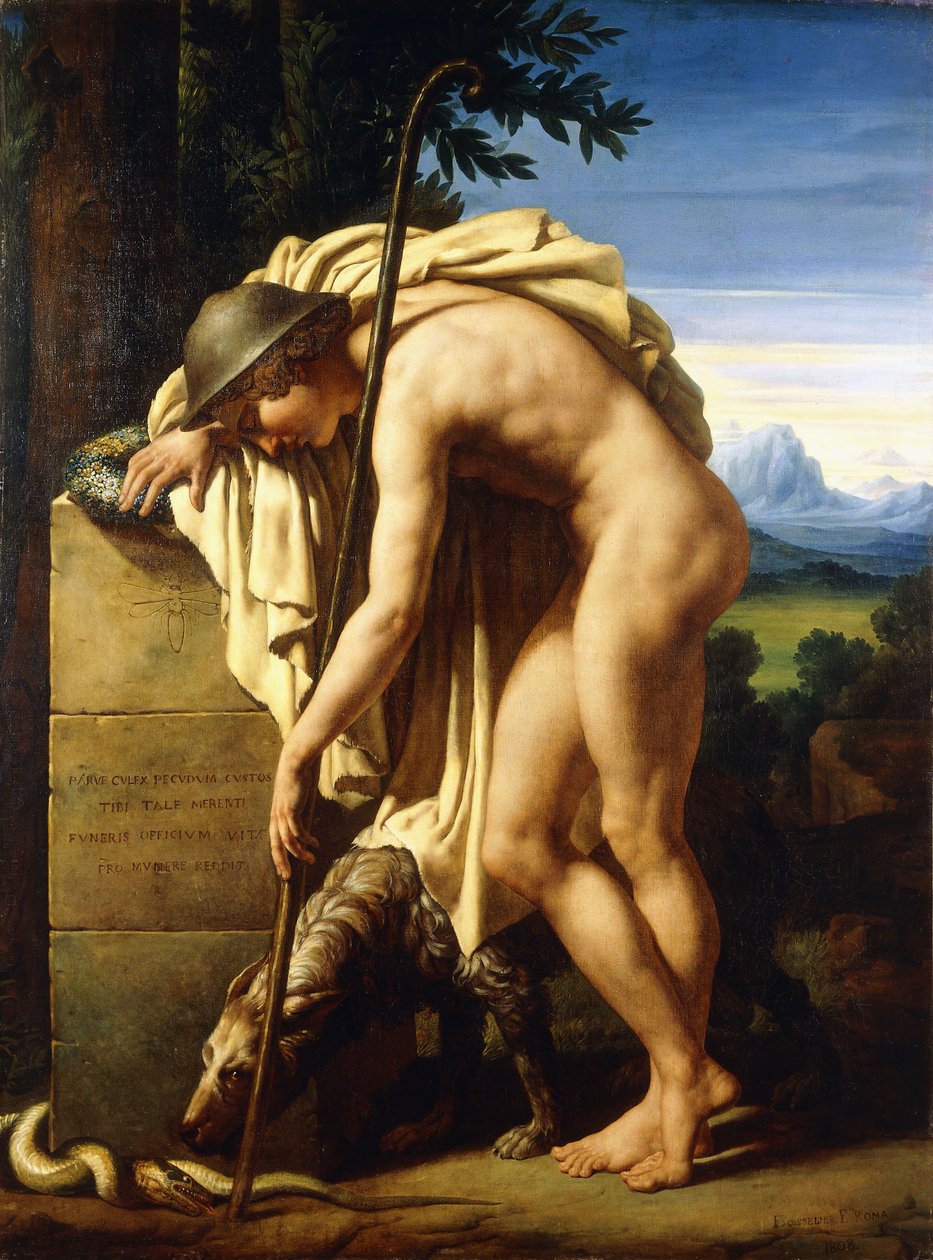 Pasterz opłakujący grobowiec komara, 1808 autorstwa Felix Boisselier