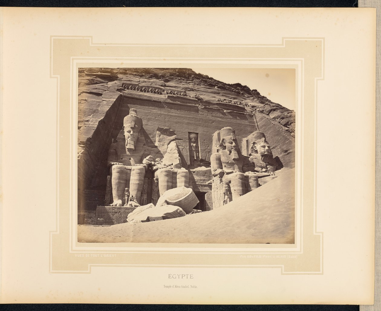 Egipt: świątynia Abu Simbel, Nubia autorstwa Félix Bonfils