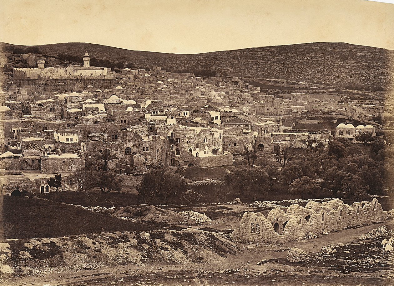 Panoramiczny widok na Nazaret, Izrael autorstwa Félix Bonfils