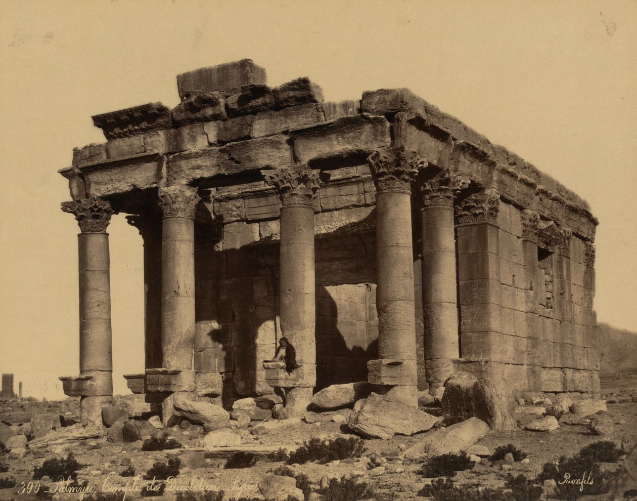Świątynia Bela lub Baal Shamina, Palmyra, ok. 1930 r. 1875 (zdjęcie) autorstwa Félix Bonfils