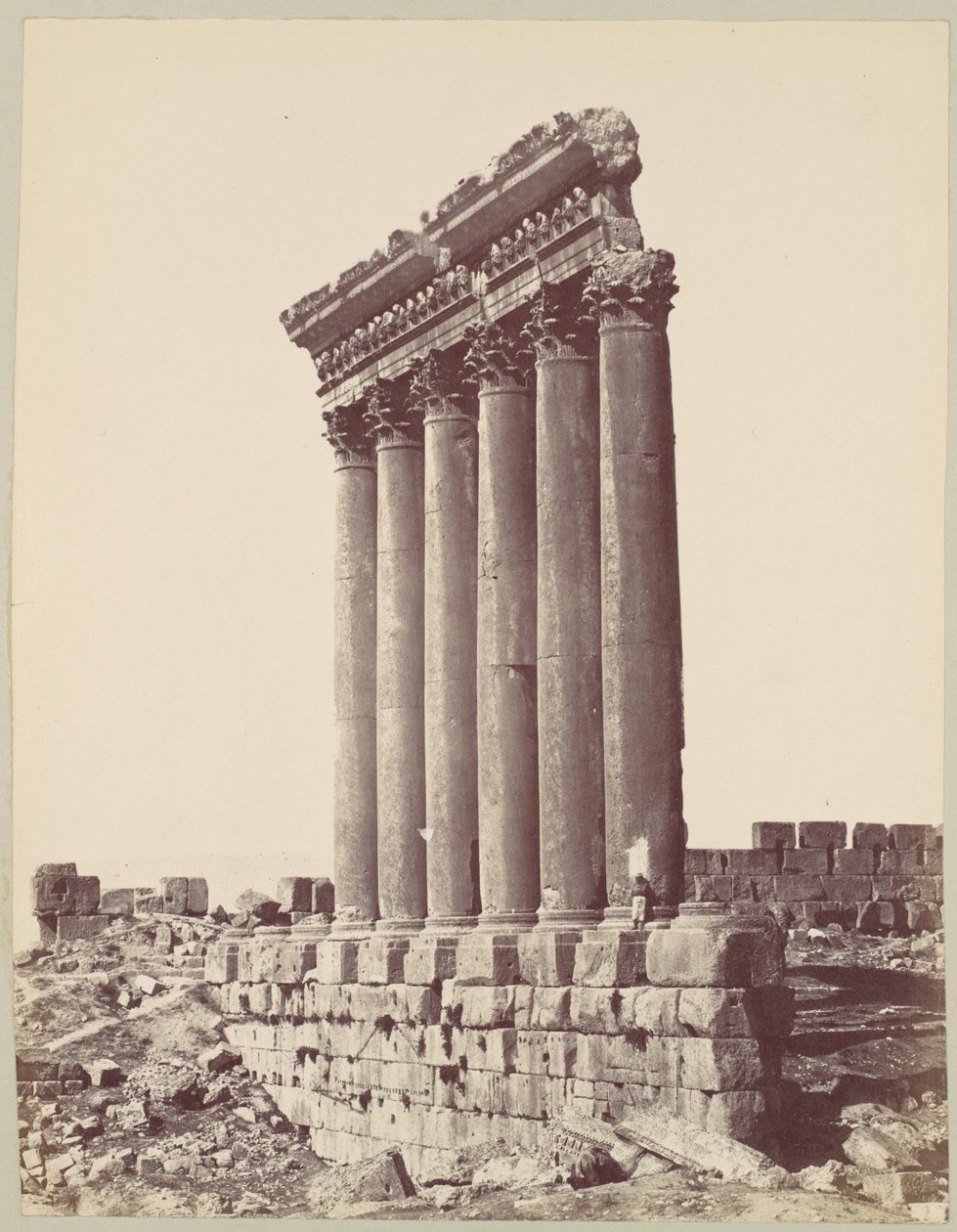 Świątynia Słońca w Baalbek autorstwa Félix Bonfils