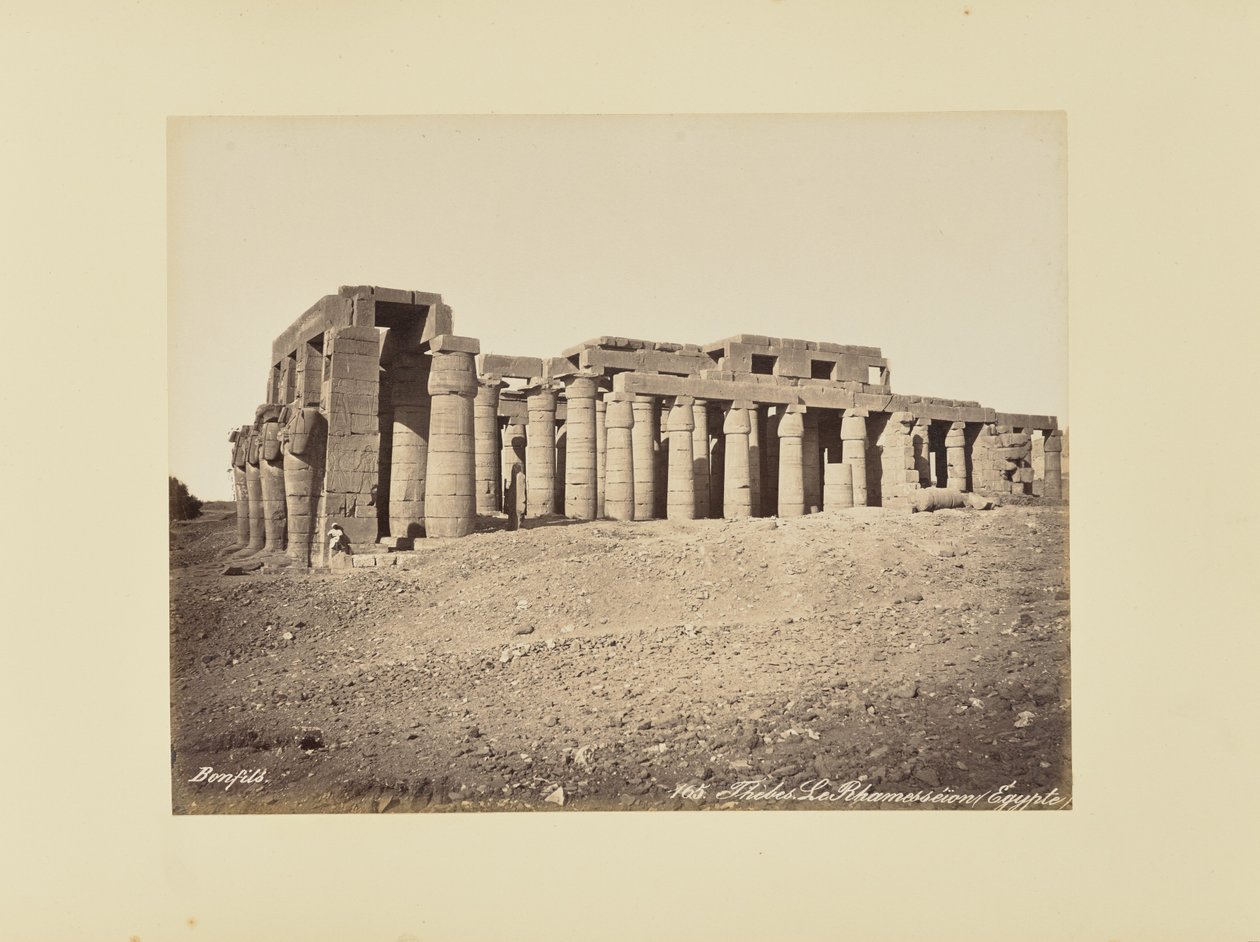 Teby. Ramesseum (Egipt) autorstwa Félix Bonfils