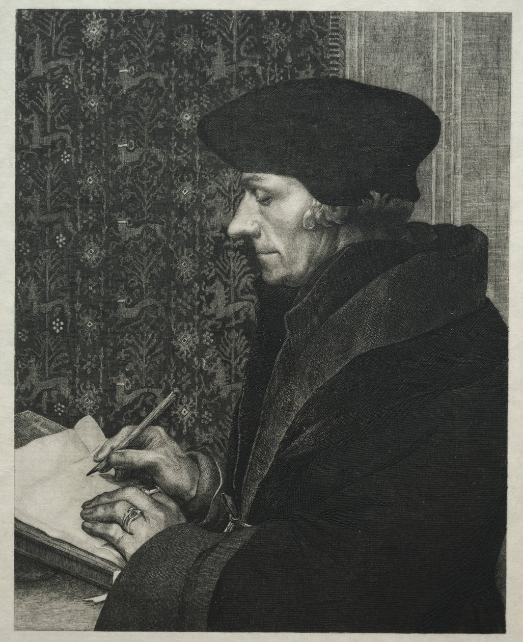 Erasmus, według Holbeina autorstwa Felix Bracquemond
