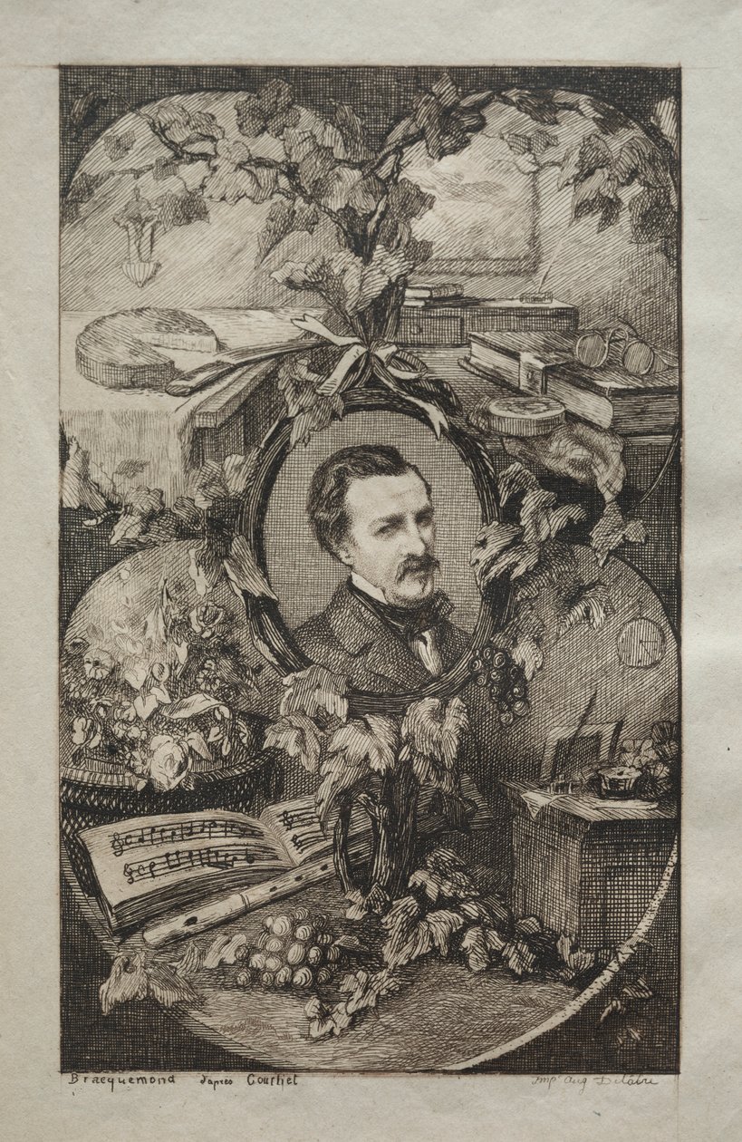 Frontyspis do „Nowe dzieła Champfleury, Przyjaciele natury:” Portret Champfleury, wg Gustave