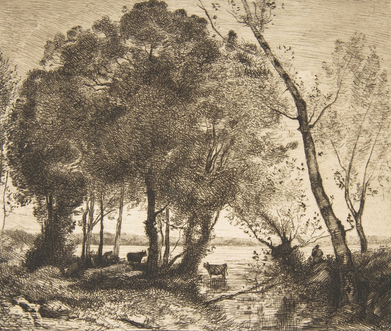 Jezioro, 1861. autorstwa Felix Bracquemond