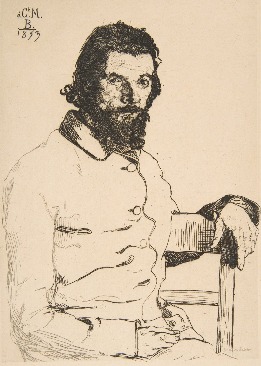 Portret Karola Meryona, 1853. autorstwa Felix Bracquemond