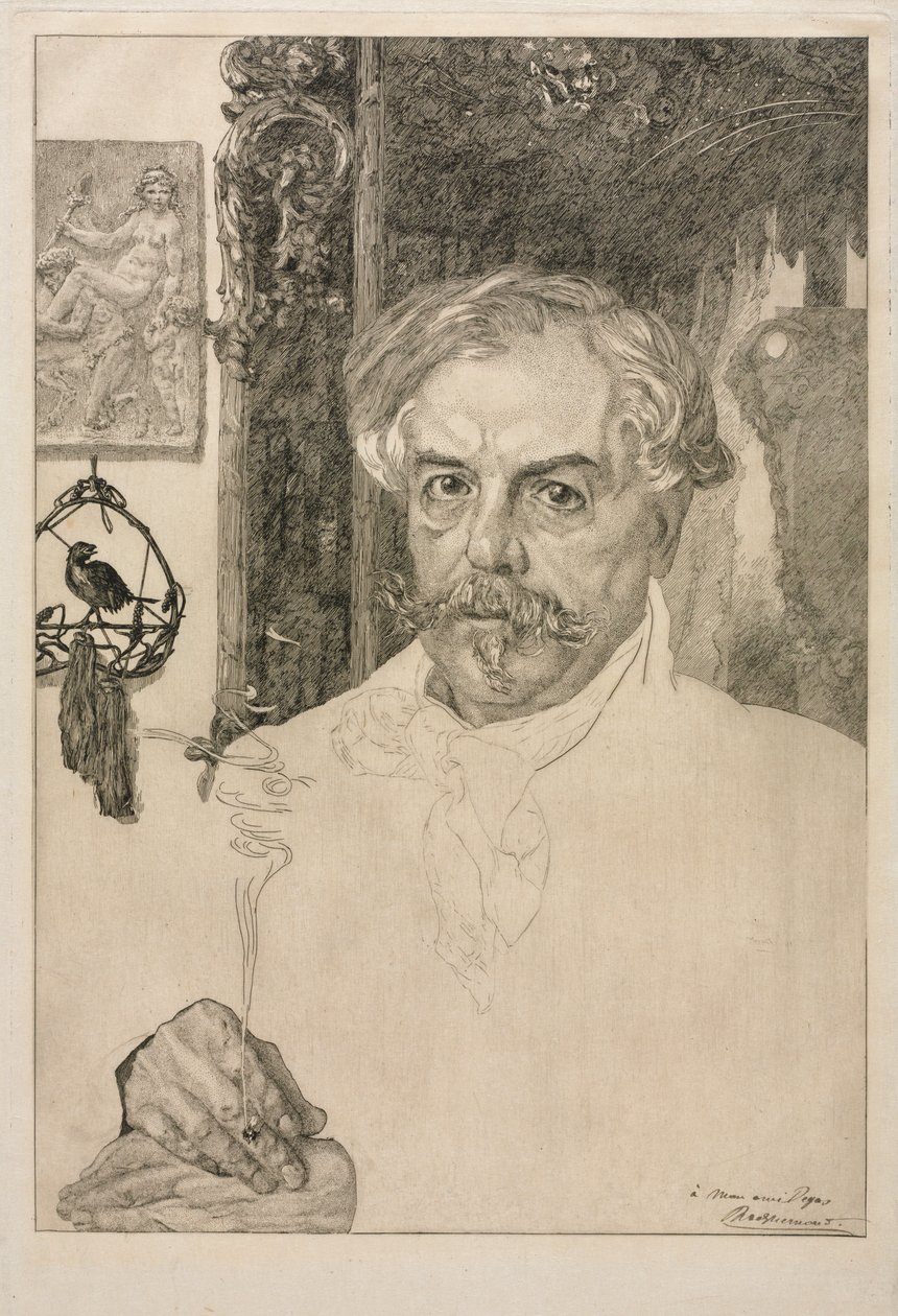 Portret Edmonda de Goncourt autorstwa Felix Bracquemond