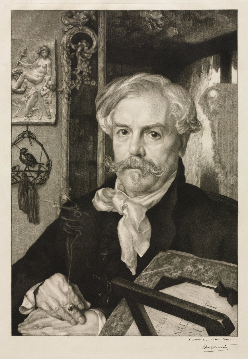 Portret Edmonda de Goncourt autorstwa Felix Bracquemond