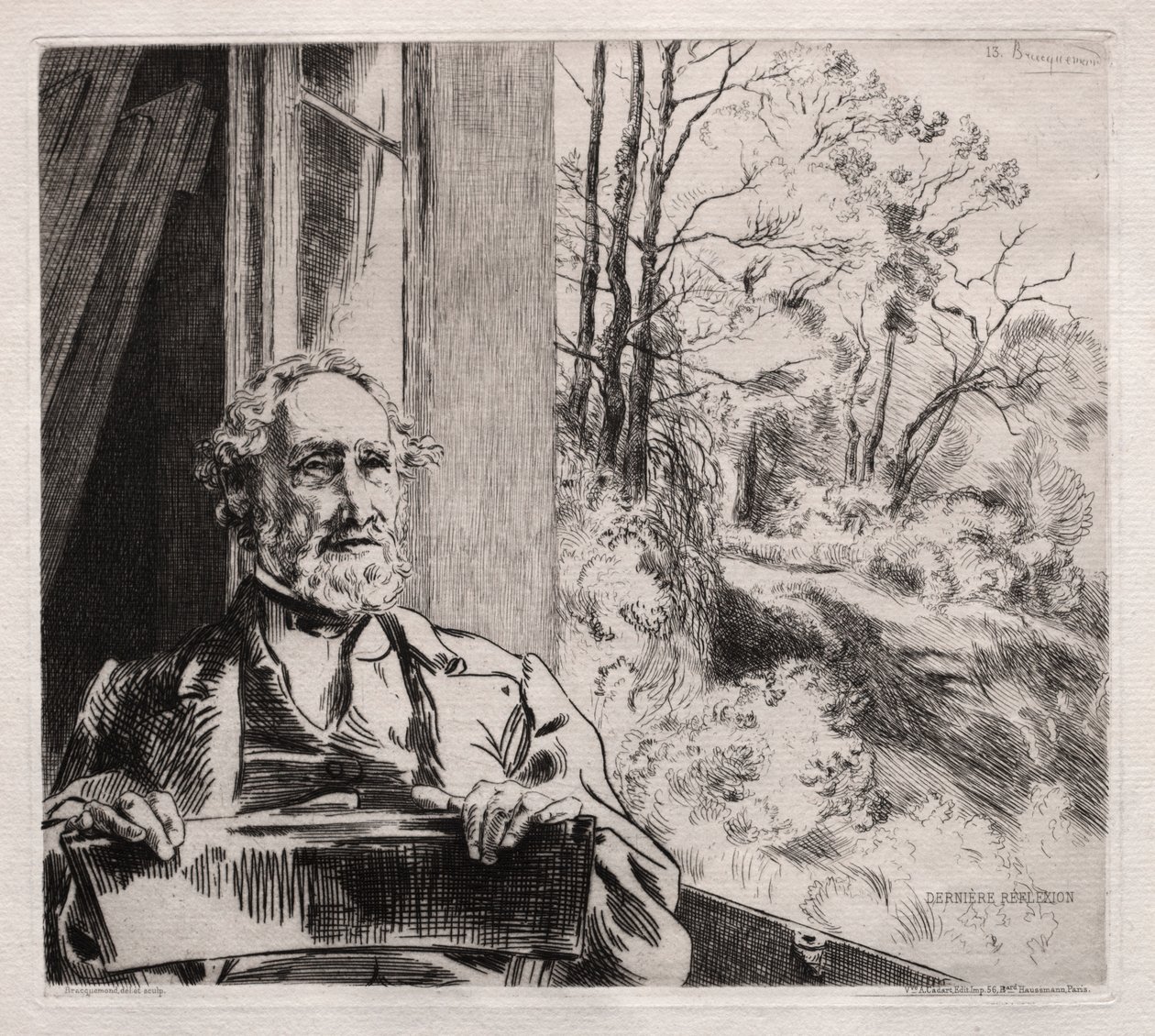 Portret Meyera Heinego, lata 60. XIX wieku. autorstwa Felix Bracquemond