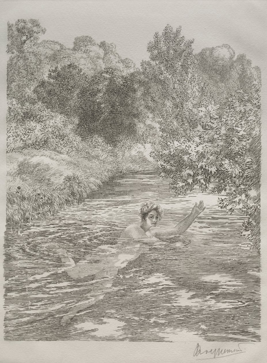 Kąpiący się autorstwa Felix Bracquemond