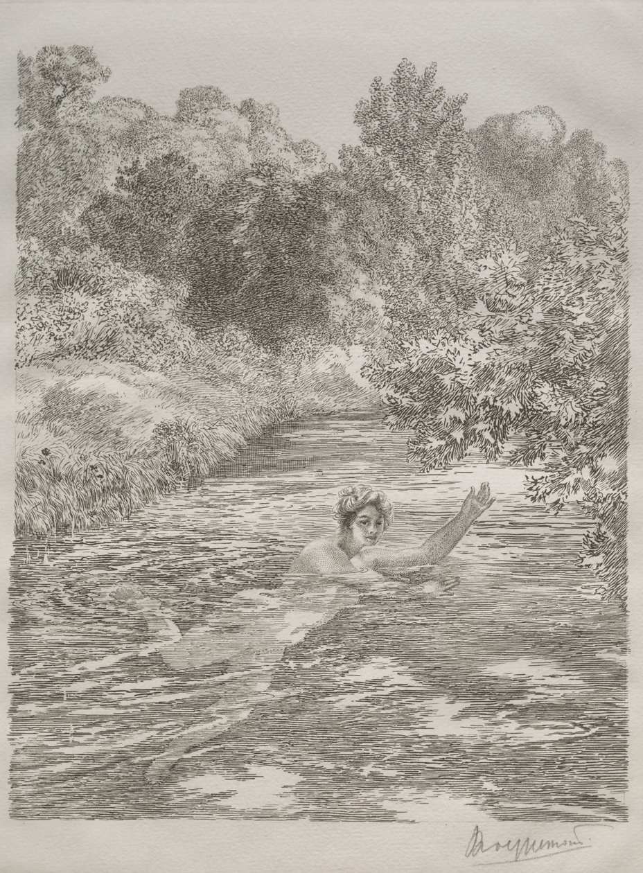 Kąpiący się, ok. 1860-70. autorstwa Felix Bracquemond