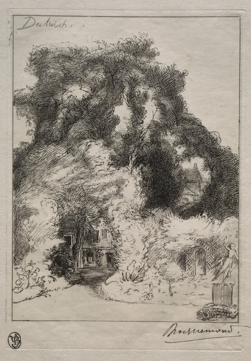 Ogród Karczmy w Dulwich, ok. 1930 r. 1870. autorstwa Felix Bracquemond