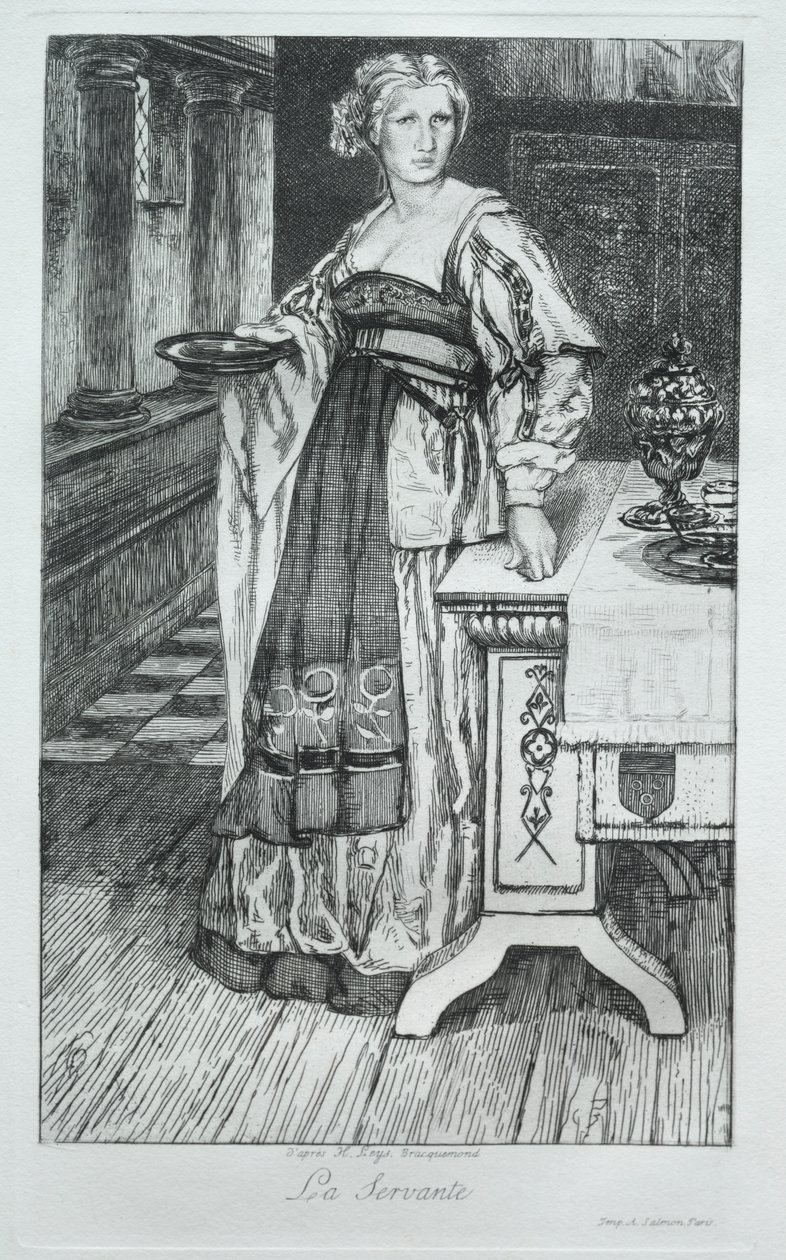 Służąca, wg H. Leys autorstwa Felix Bracquemond