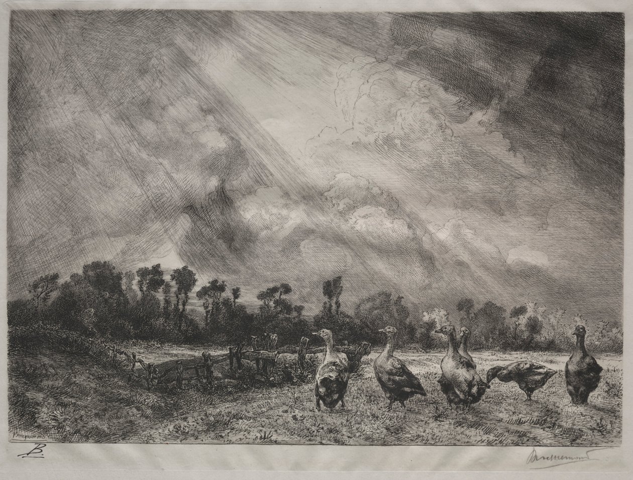 Chmura burzowa, 1878-1887. autorstwa Felix Bracquemond