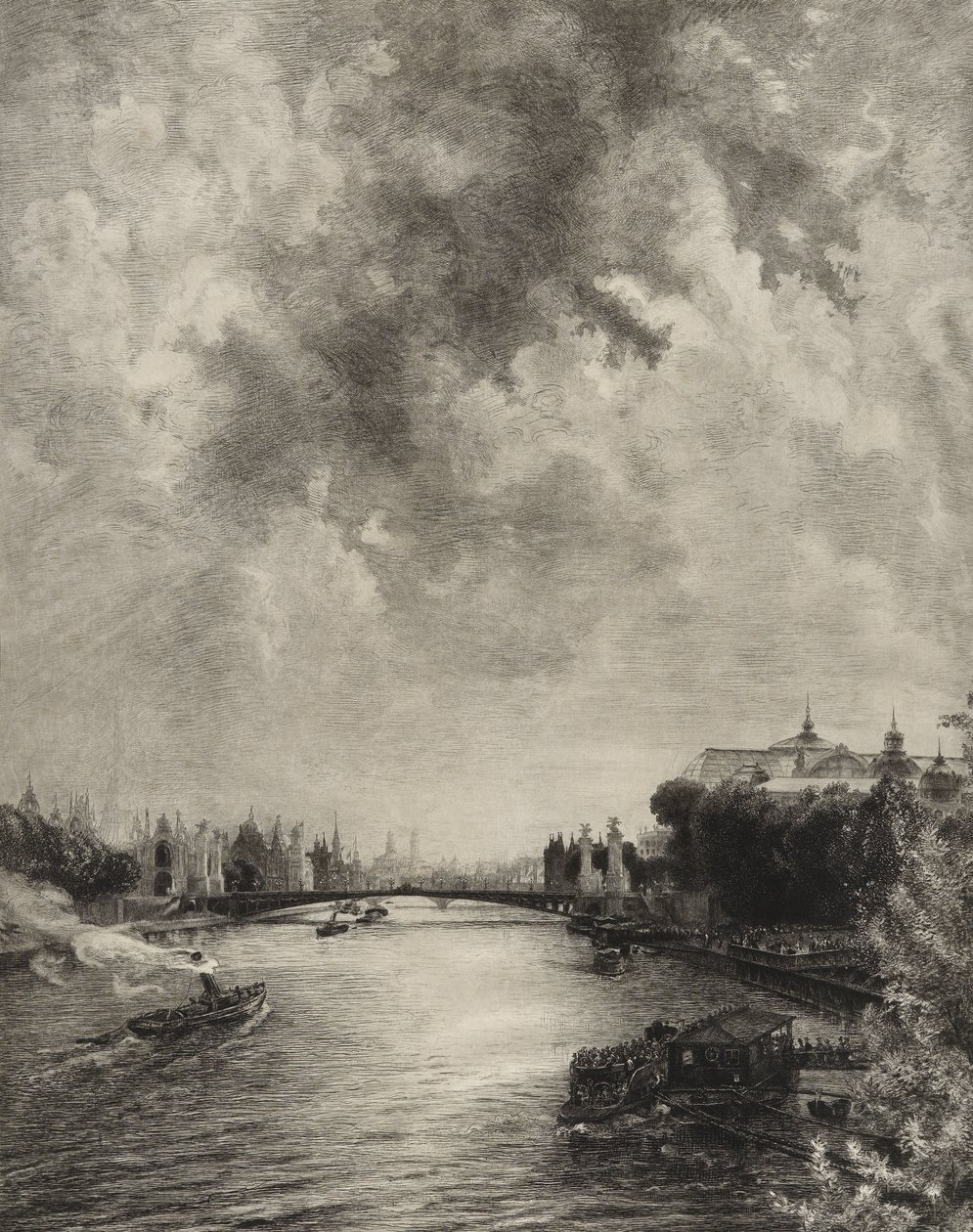 Bez tytułu (widok na Sekwanę) autorstwa Felix Bracquemond