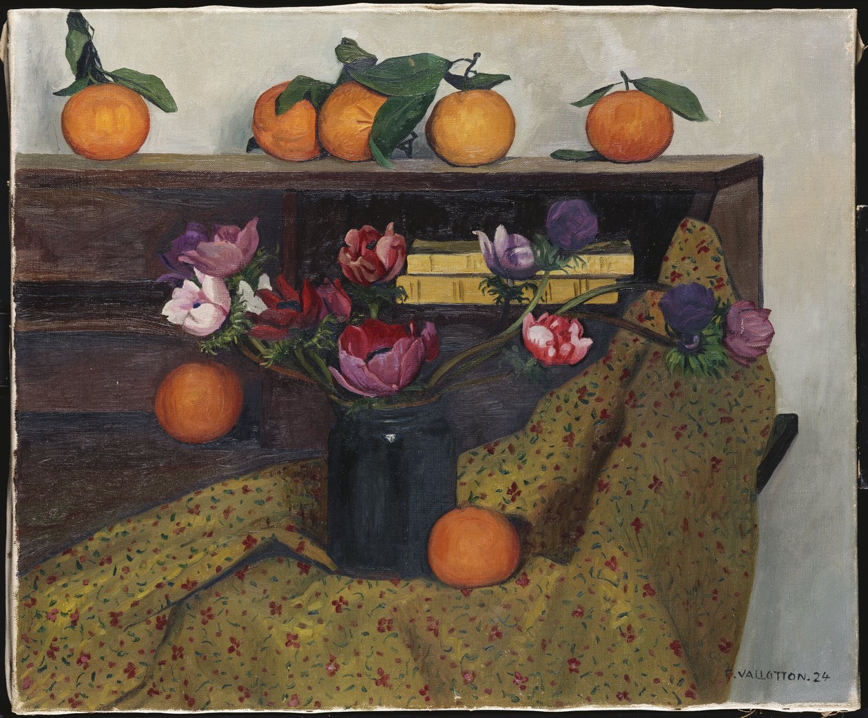 Zawilce i pomarańcze, 1924 autorstwa Felix Edouard Vallotton