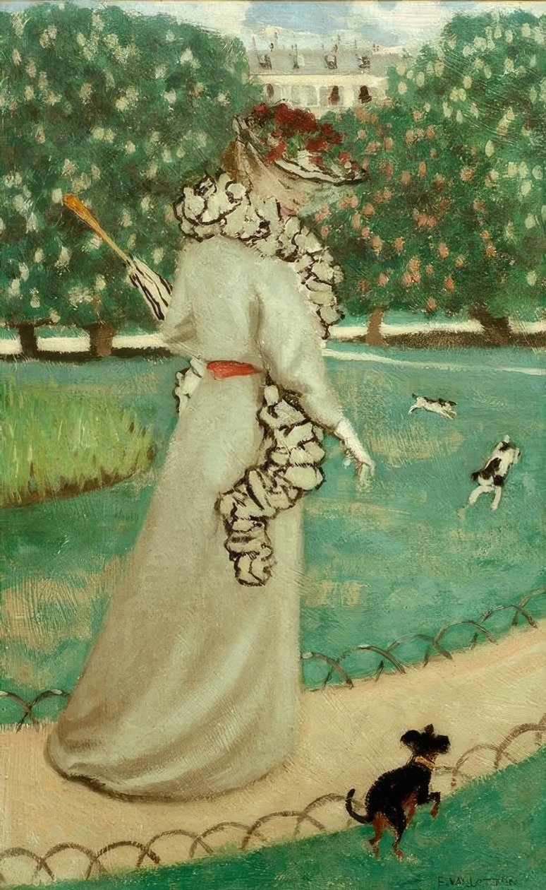 W Ogrodzie Luksemburskim autorstwa Felix Edouard Vallotton