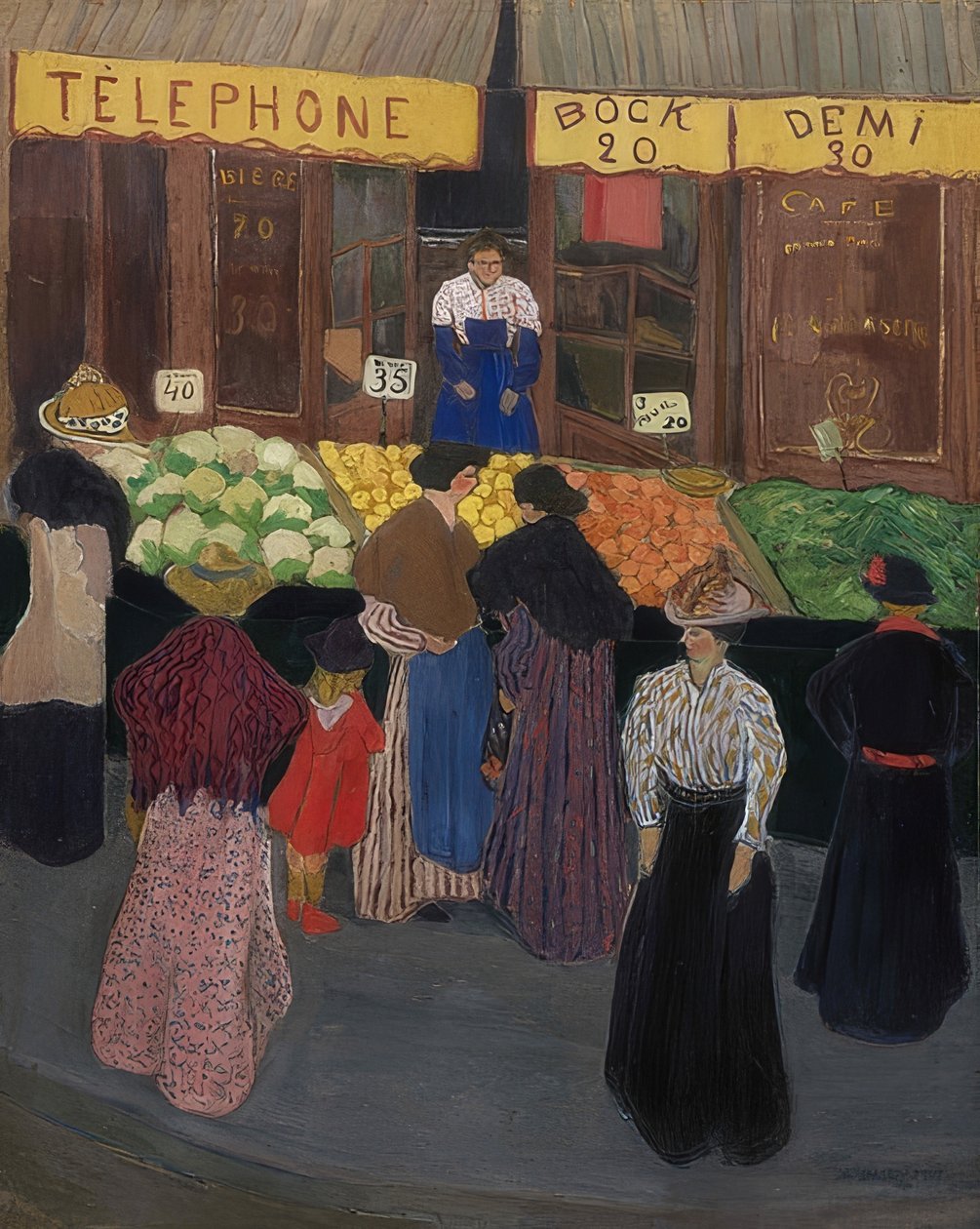 Na targu (Au marché). Około 1895 autorstwa Felix Edouard Vallotton