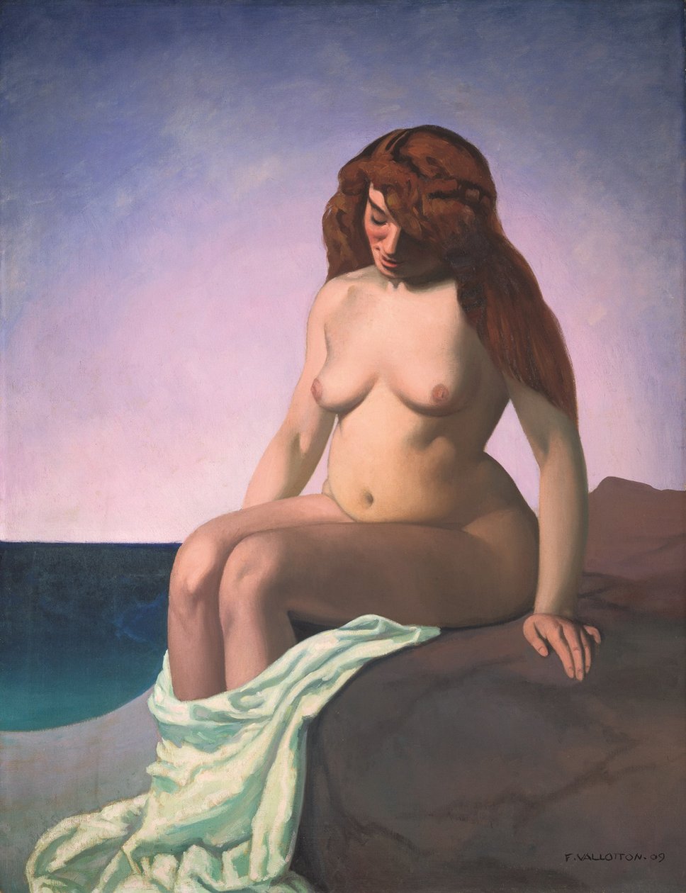 Kąpiący się przy skale, 1909 autorstwa Felix Edouard Vallotton