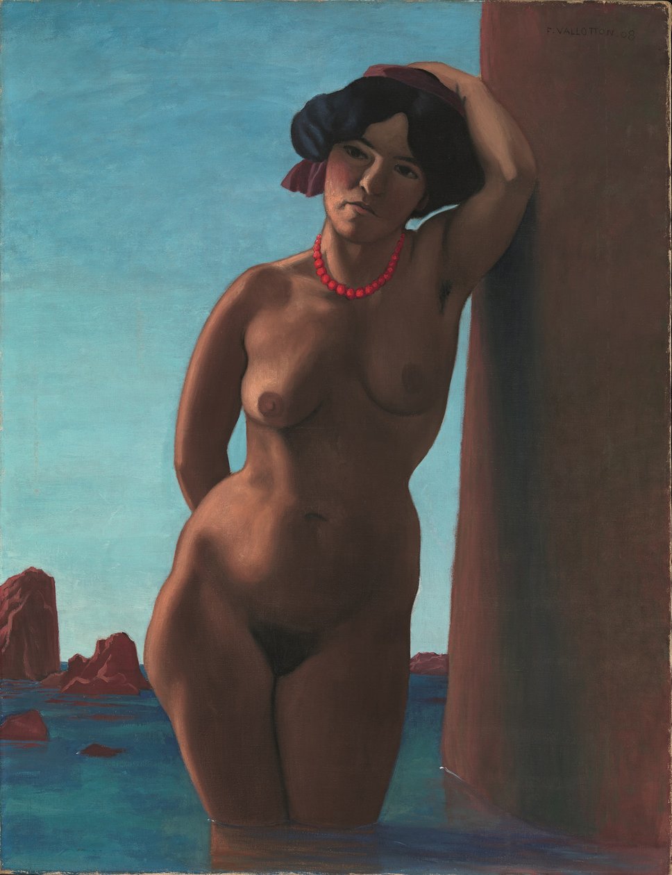 Kąpiący się w Czerwonej Skale, 1908 autorstwa Felix Edouard Vallotton