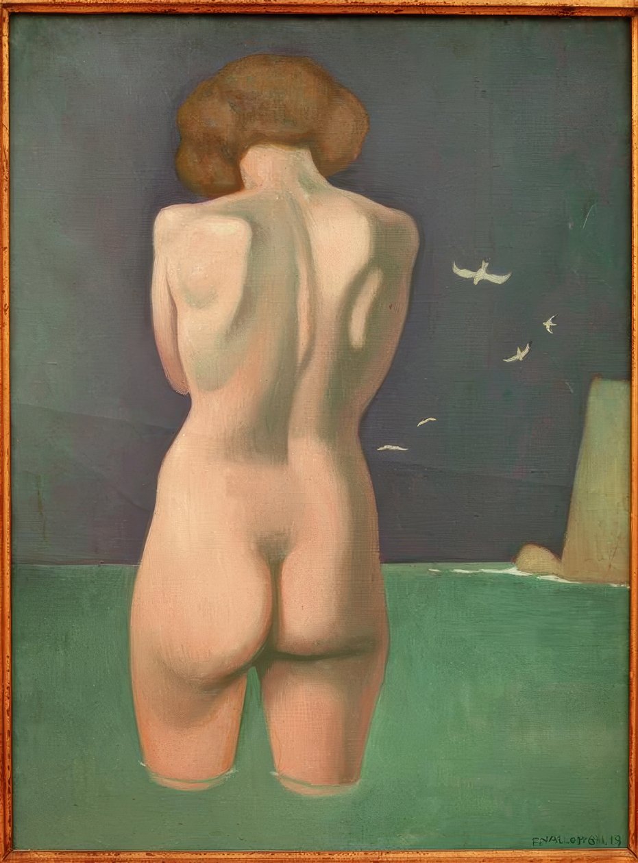 Kąpiący się z ptakami autorstwa Felix Edouard Vallotton