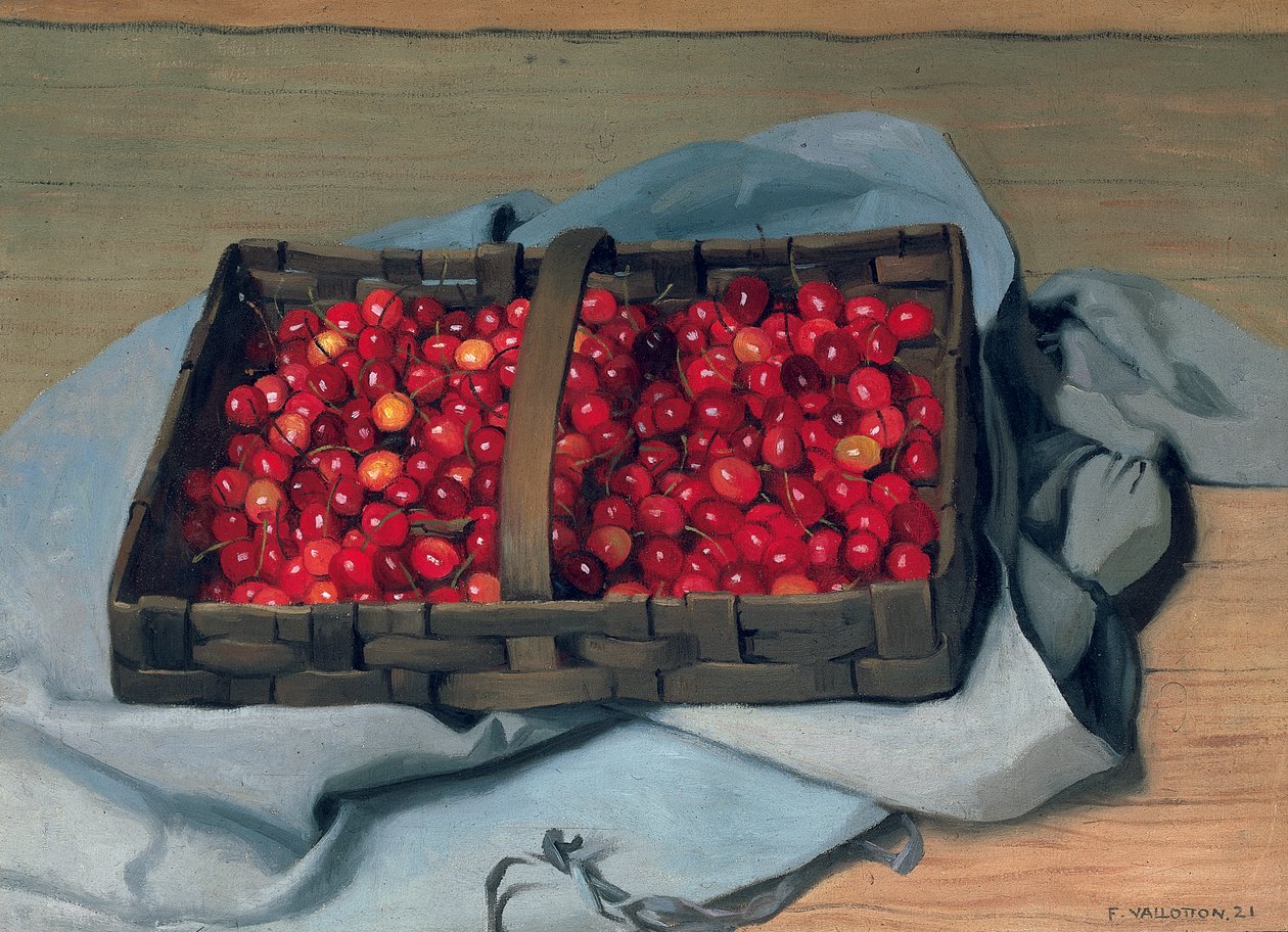 Kosz wiśni, 1921 autorstwa Felix Edouard Vallotton