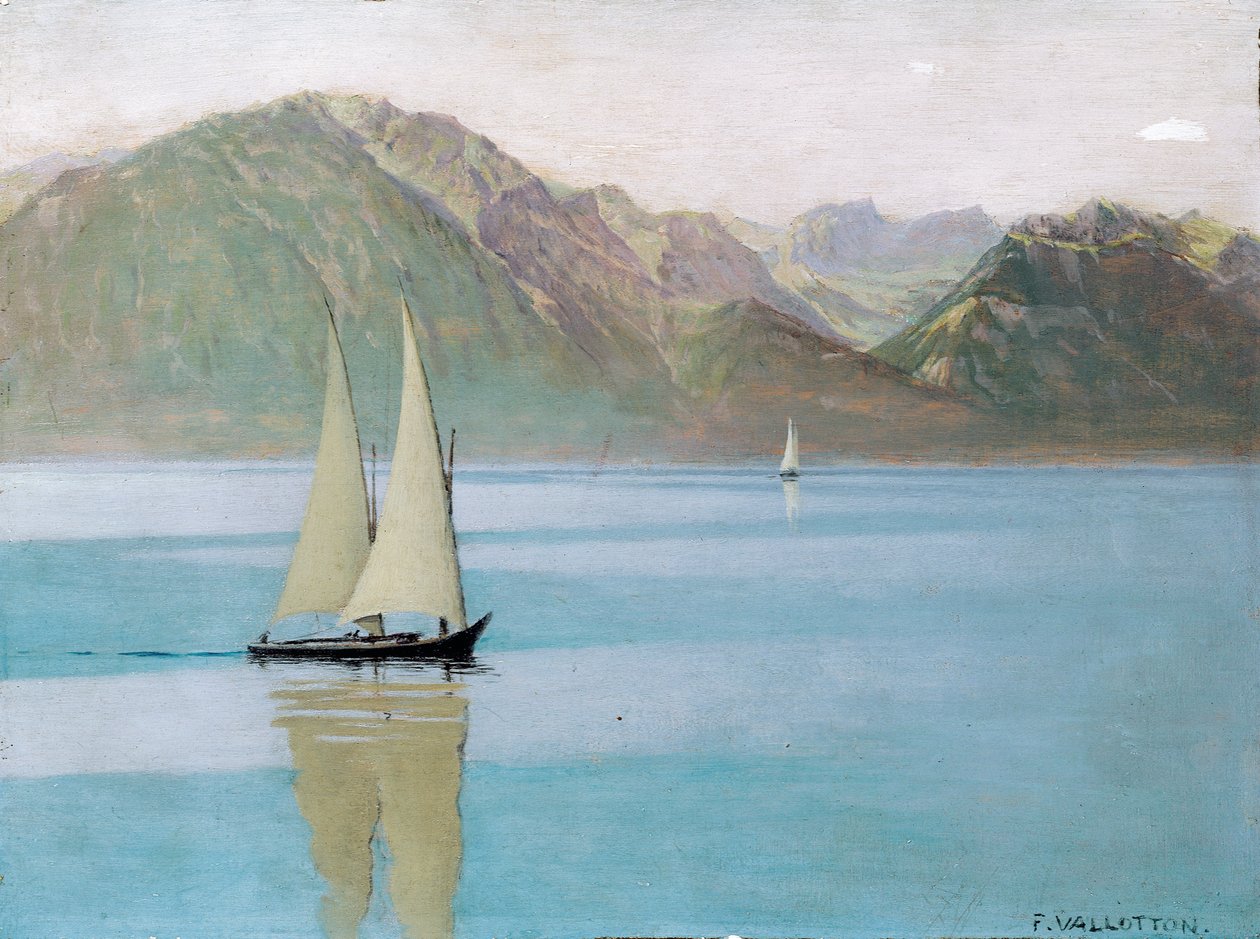 Łódź na Jeziorze Genewskim, 1892 autorstwa Felix Edouard Vallotton