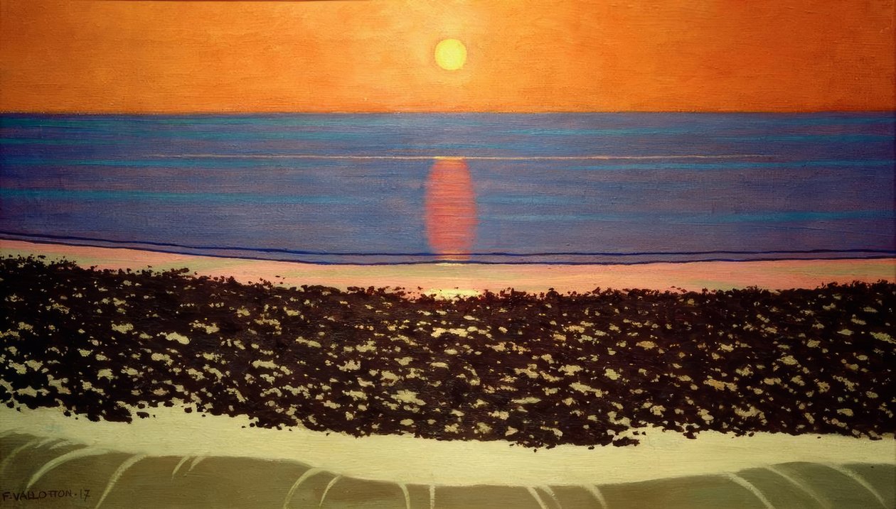 Zachód słońca, Villerville autorstwa Felix Edouard Vallotton