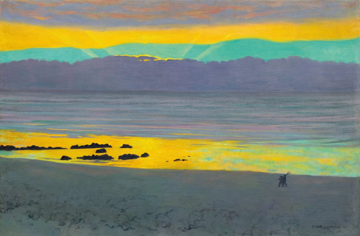 Żółto-zielony zachód słońca, 1911. autorstwa Felix Edouard Vallotton