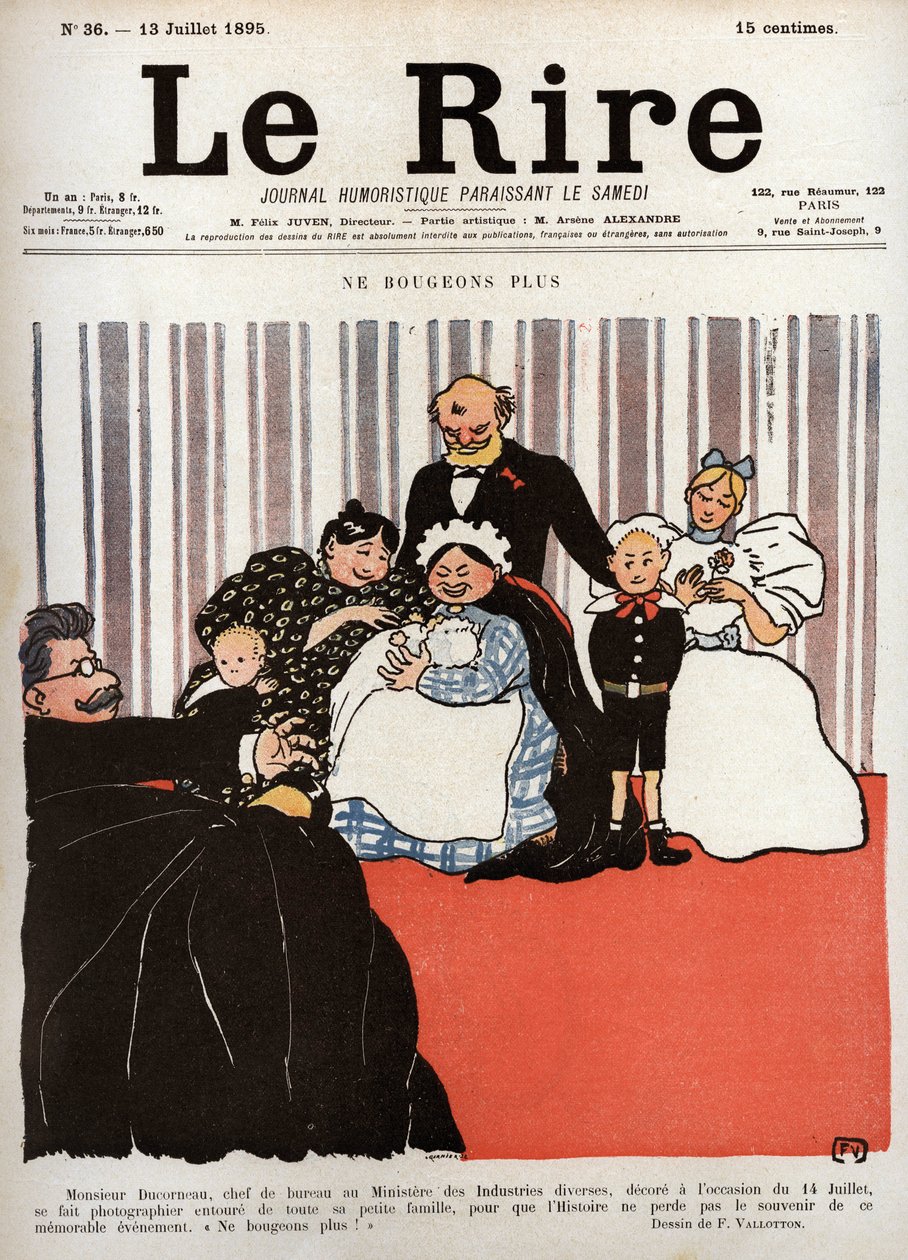Okładka gazety „Le Rire”, nr 36, 13 lipca 1895 r.: „Nie ruszajmy się już” autorstwa Felix Edouard Vallotton