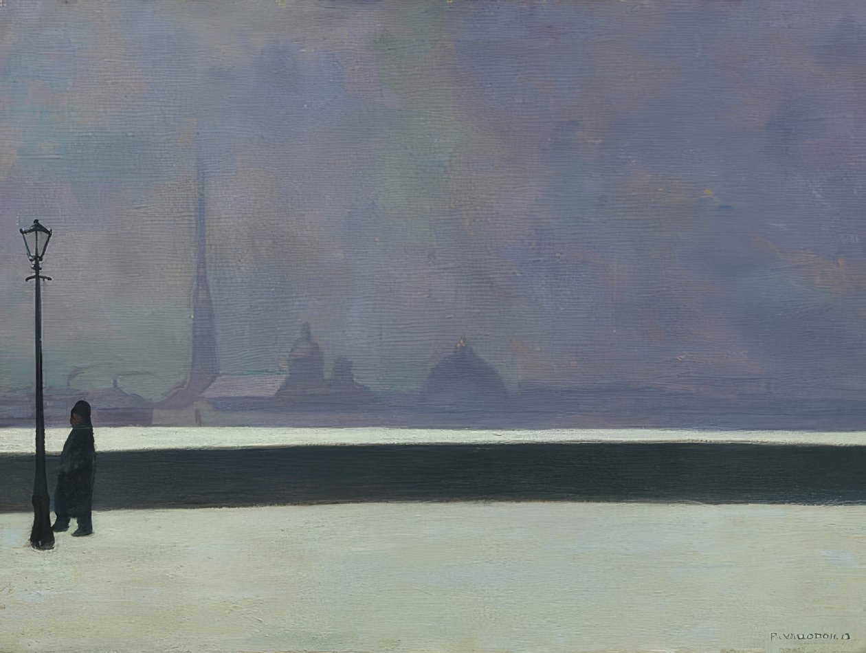 Newa, mgławica świetlna (La Néva, brume légère). 1913 autorstwa Felix Edouard Vallotton